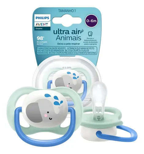AVENT CHUPETA ULTRA AIR UNITARIA MENINO ELEFANTE 0-6M
