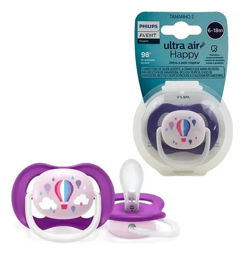 AVENT CHUPETA ULTRA AIR UNITARIA MENINA BALOES 6-18M